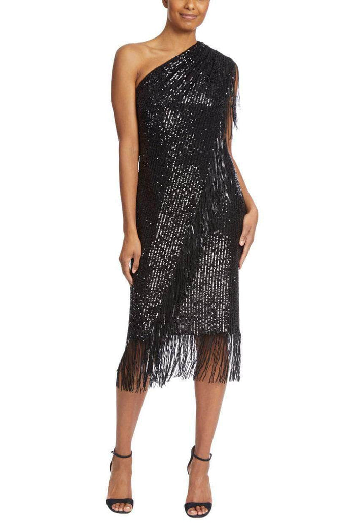 Badgley Mischka SC2800 - Sequined Fringe Asymmetric Cocktail Dress Special Occasion Dress
