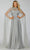 Beaded Cape Sleeve Prom Dress 231M0495 Prom Dresses 00 / Silver