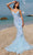 Blush by Alexia Designs 12110 - V-Neck Godets Mermaid Prom Gown Prom Dresses 0 / Powder Blue