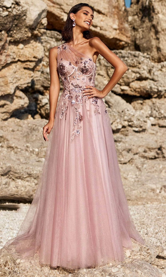 Blush by Alexia Designs 12166 - Floral Embroidered Prom Gown Prom Dresses 0 / Antique Rose