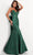 Bow Back Jacquard Evening Dress 04158SC Evening Dresses 00 / Green