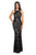 CACHET 5825OZ - Floral Lace Halter Evening Dress Special Occasion Dress 0 / Midnight Nude