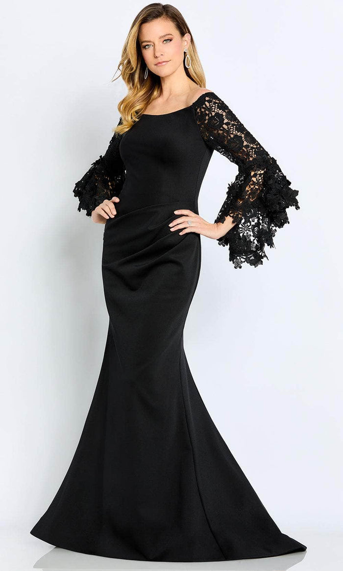 Cameron Blake CB104 - Bell Sleeve Trumpet Formal Gown Mother of the Bride Dresses 4 / Black