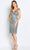 Cameron Blake CB108 - Cap Sleeve V- Back Cocktail Dress Cocktail Dresses 10 / Teal