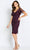 Cameron Blake CB118 - Embellished V-Neck Midi Dress Cocktail Dresses 18W / Navy