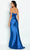 Cameron Blake CB134 - Pleated Bodice Mermaid Evening Gown Evening Dresses 12 / Sapphire