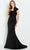 Cameron Blake CB144 - Ruched One Shoulder Evening Gown Evening Dresses 4 / Black