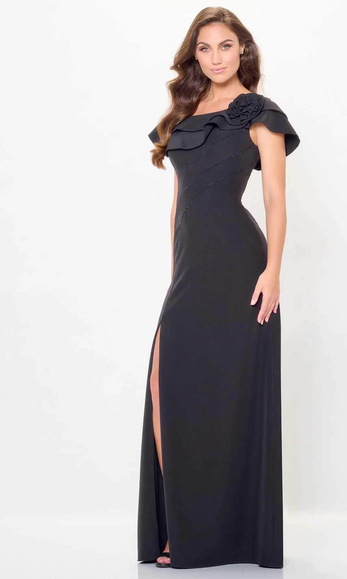 Cameron Blake CB3231 - Tiered Off Shoulder Evening Dress Special Occasion Dress 4 / Black