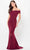 Cameron Blake CB3234 - Off Shoulder Evening Gown Special Occasion Dress 4 / Bordeaux