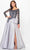 Cameron Blake CB3249 - Long Sleeve Applique Evening Dress Special Occasion Dress 4 / Silver/Black