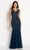 Cameron Blake CB754 - V-Neck Embellished Evening Gown Evening Dresses 16 / Emerald