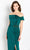 Cameron Blake CB761 - Fold-Over Detailed Off-Shoulder Evening Gown Evening Dresses 12 / Emerald