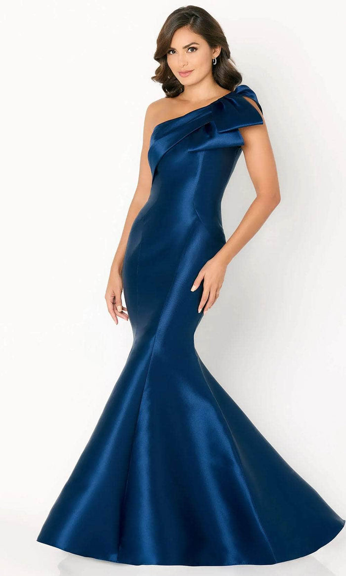 Cameron Blake CB776 - Trumpet Skirt One Shoulder Evening Dress Evening Dresses 8 / Navy Blue