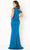 Cameron Blake CB782 - One Shoulder Draped Evening Dress Evening Dresses 8 / Peacock