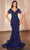 Ladivine CC4019 - Beaded Short Sleeve Evening Gown