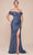 Cinderella Divine CD790C - Off Shoulder Satin Plus Gown