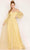 Cecilia Couture 181 - V-neck Dress Winter Formals and Balls 6 / Yellow