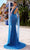 Chic and Holland HF110296 - Cold Shoulder Cape Sleeve Evening Dress Evening Dresses