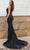 Chic and Holland HF110369 - One Shoulder Jeweled Evening Dress Evening Dresses