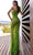 Chic and Holland HF110408 - Geometric Beaded V-Neck Evening Dress Prom Dresses