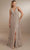 Christina Wu Celebration 22161 - Deep V-neck Dress Special Occasion Dress 0 / Taupe