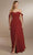 Christina Wu Celebration 22162 - Off Shoulder Chiffon Gown Special Occasion Dress 0 / Claret