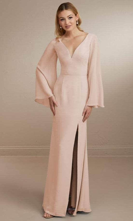 Christina Wu Celebration 22164 - Flowy Evening Gown with Bell Sleeves Special Occasion Dress 0 / Blush Pink