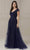 Christina Wu Elegance 17110 - Lace Detail Tulle Evening Dress Evening Dresses 2 / Navy