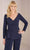 Christina Wu Elegance 17153 - Long Sleeve V-Neck Pantsuit Formal Pantsuits 18 / Black