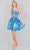 Cinderella Couture 5132J - Asymmetric Sheer Corset Top Cocktail Dress Special Occasion Dress XS / Blue