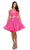 Cinderella Couture 8047J - Glittered Pleated A-Line Cocktail Dress Special Occasion Dress XS / Hot Pink