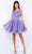 Cinderella Couture 8047J - Glittered Pleated A-Line Cocktail Dress Special Occasion Dress XS / Lavendar