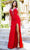 Cinderella Couture 8048J - Strappy V-Back Rhinestone Prom Gown Special Occasion Dress XS / Red