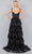 Cinderella Couture 8093J - Embroidered Tiered Skirt Prom Dress Prom Dresses L / Black