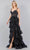 Cinderella Couture 8093J - Embroidered Tiered Skirt Prom Dress Prom Dresses L / Black