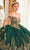 Cinderella Divine 15705 - Gold Lace Applique Off-Shoulder Ballgown Ball Gowns