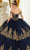 Cinderella Divine 15705 - Gold Lace Applique Off-Shoulder Ballgown Ball Gowns