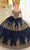 Cinderella Divine 15705 - Gold Lace Applique Off-Shoulder Ballgown Ball Gowns XXS / Navy-Gold