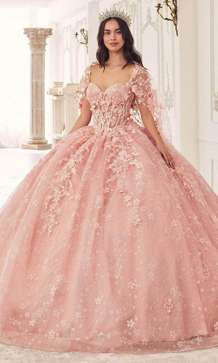 Cinderella Divine 15719 - Ornately Appliqued Ballgown Ball Gowns XXS / Blush