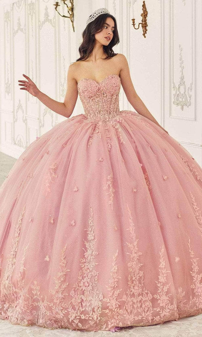 Cinderella Divine 15723 - Ballgown with Embellished Cape Ball Gowns XXS / Blush