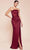 Cinderella Divine 7451 - Strapless Satin Long Gown Bridesmaid Dresses 2 / Burgundy