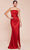 Cinderella Divine 7451 - Strapless Satin Long Gown Bridesmaid Dresses 2 / Red