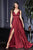 Cinderella Divine - 7469 Sleeveless V Neck Flowing Satin Gown Bridesmaid Dresses 2 / Burgundy