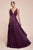 Cinderella Divine - 7469 Sleeveless V Neck Flowing Satin Gown Bridesmaid Dresses