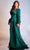 Cinderella Divine 7478C - Bishop Sleeve Satin Evening Dress Evening Dresses 16 / Emerald