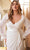 Cinderella Divine 7478WC - Cuffed Bishop Sleeve V-Neck Bridal Gown Mother Of The Bride Dresses