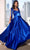 Cinderella Divine 7490 - Tie Strap A-Line Evening Dress Prom Dresses 2 / Royal