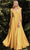 Cinderella Divine 7490 - Tie Strap A-Line Evening Dress Prom Dresses 2 / Yellow