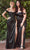 Cinderella Divine 7492 - Off Shoulder Cowl Neck Evening Gown Evening Dresses