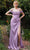 Cinderella Divine 7492 - Off Shoulder Cowl Neck Evening Gown Evening Dresses